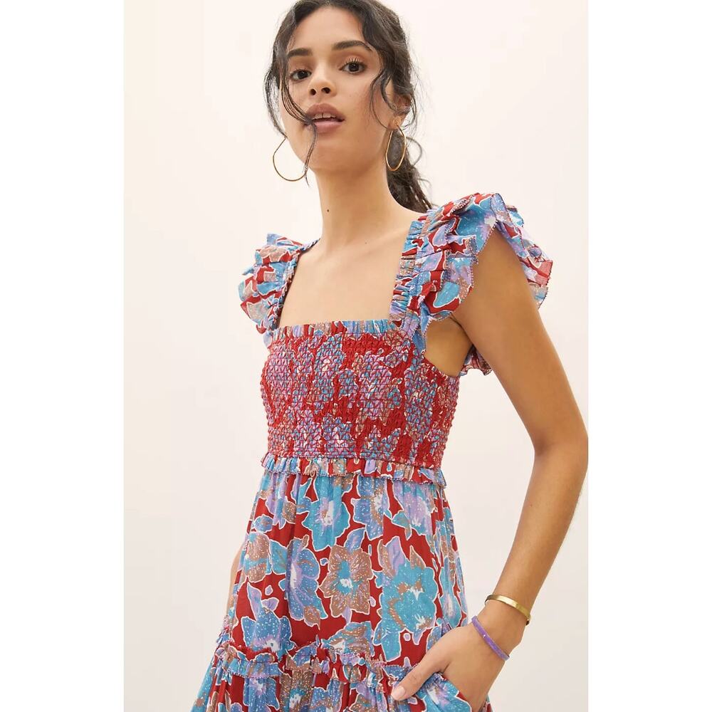 Love The Label Bouquet Smocked Maxi Dress size M medium